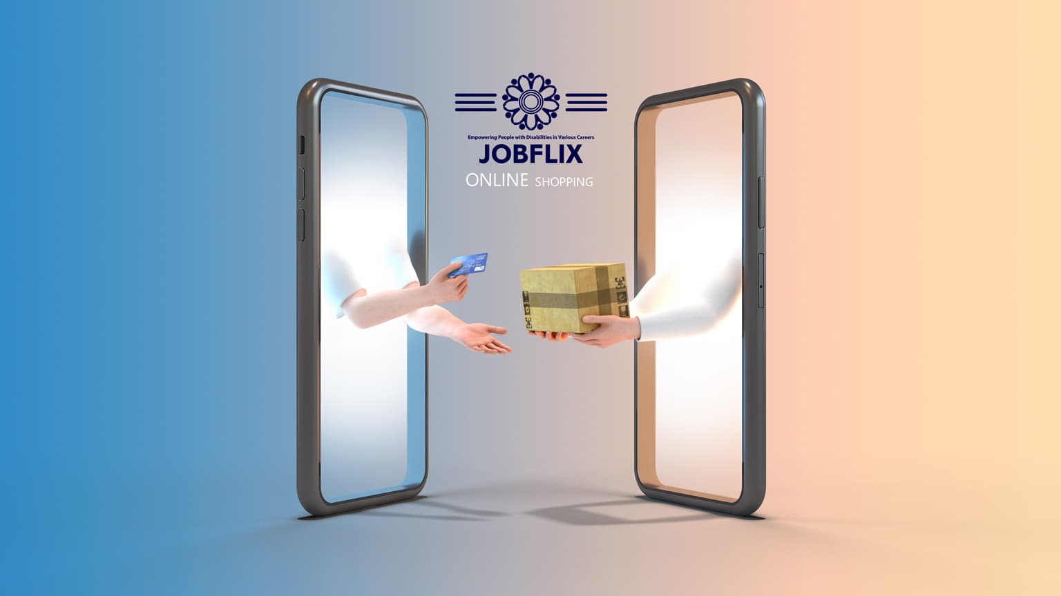 ネット通販の業務をオンラインでサポートする様子をイメージした画像